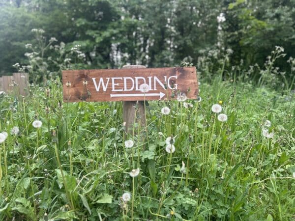 Pair of wedding signs