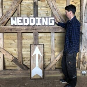 Wedding sign and arrow