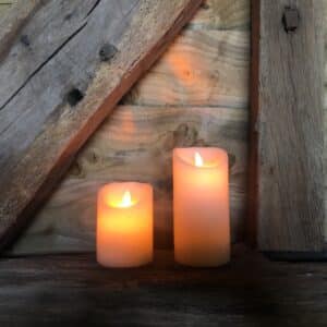 Ivory flickering LED wax candles