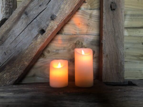 Ivory flickering LED wax candles