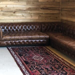 Leather Chesterfield corner sofa