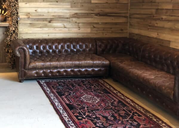 Leather Chesterfield corner sofa