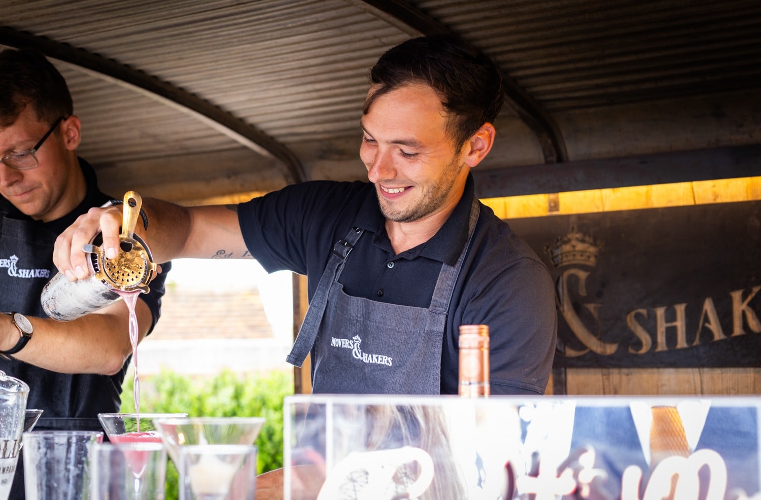 Movers & Shakers mobile bar service at High Billinghurst Farm wedding.